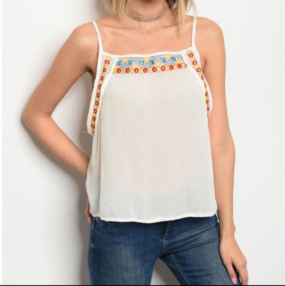 Luxmi Lightweight Top w/ Embroidery Detail